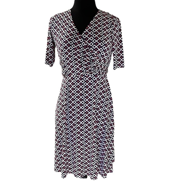 DONNA Morgan v-neck multicolored dress size 0 - Picture 2 of 7